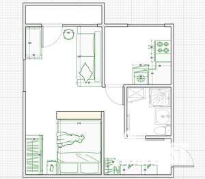 1-к квартира, на длительный срок, 31м2, 4/5 этаж