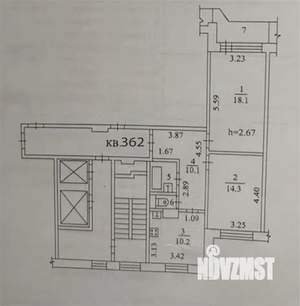 2-к квартира, на длительный срок, 57м2, 6/17 этаж