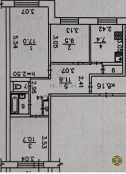 3-к квартира, на длительный срок, 63м2, 4/9 этаж