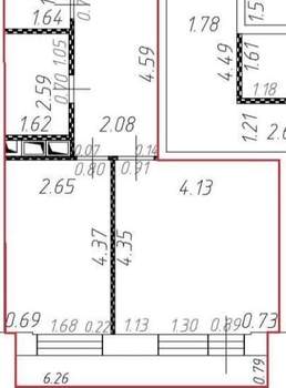 1-к квартира, на длительный срок, 46м2, 22/25 этаж