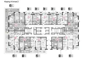 2-к квартира, строящийся дом, 65м2, 2/25 этаж