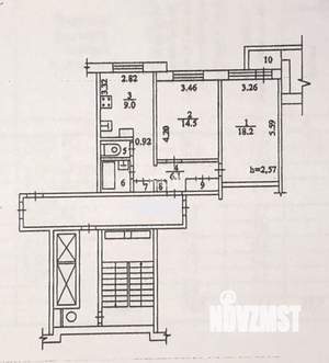 2-к квартира, вторичка, 55м2, 7/12 этаж