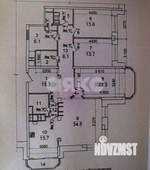 4-к квартира, вторичка, 140м2, 6/22 этаж