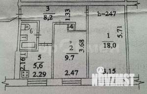 2-к квартира, вторичка, 45м2, 1/5 этаж