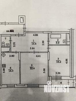2-к квартира, вторичка, 77м2, 20/22 этаж