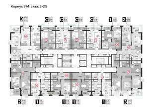 3-к квартира, строящийся дом, 93м2, 16/25 этаж
