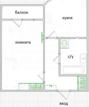 1-к квартира, вторичка, 37м2, 14/17 этаж