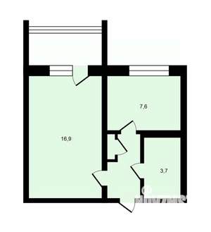 1-к квартира, вторичка, 39м2, 9/9 этаж