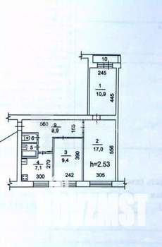 3-к квартира, вторичка, 57м2, 5/9 этаж