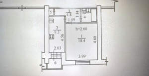 1-к квартира, вторичка, 37м2, 4/9 этаж