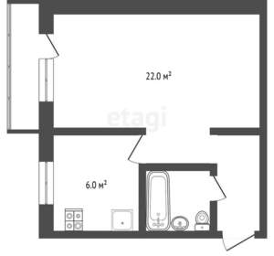 1-к квартира, вторичка, 31м2, 3/5 этаж