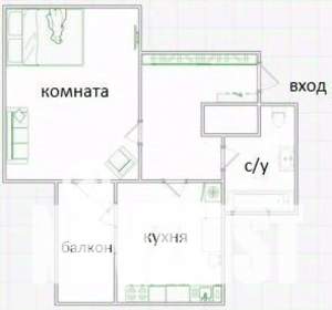 1-к квартира, вторичка, 44м2, 8/25 этаж