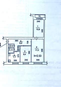 3-к квартира, вторичка, 58м2, 7/9 этаж