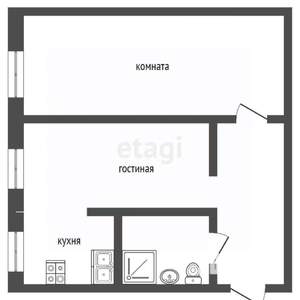 2-к квартира, вторичка, 43м2, 3/5 этаж