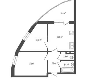 2-к квартира, вторичка, 58м2, 15/24 этаж