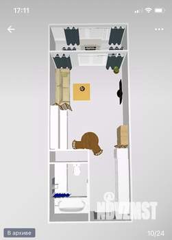 Студия квартира, вторичка, 34м2, 15/25 этаж