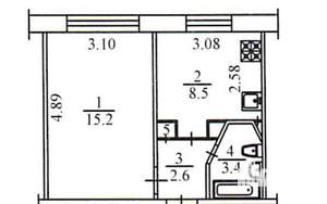 1-к квартира, вторичка, 29м2, 1/5 этаж