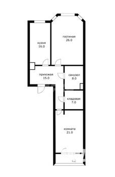 3-к квартира, вторичка, 94м2, 4/14 этаж