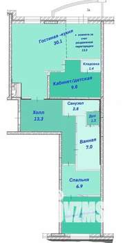 3-к квартира, вторичка, 82м2, 6/19 этаж