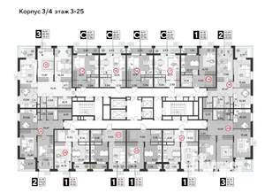 2-к квартира, строящийся дом, 65м2, 13/25 этаж