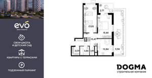 2-к квартира, строящийся дом, 71м2, 2/25 этаж