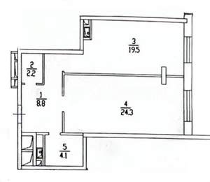 1-к квартира, вторичка, 50м2, 17/25 этаж