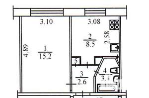1-к квартира, вторичка, 30м2, 1/5 этаж