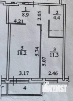 1-к квартира, вторичка, 43м2, 14/24 этаж