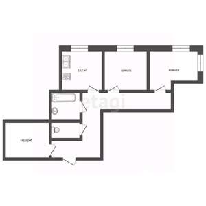 2-к квартира, вторичка, 77м2, 6/25 этаж