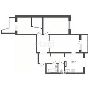 3-к квартира, вторичка, 78м2, 7/12 этаж