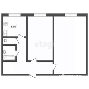 2-к квартира, вторичка, 43м2, 3/9 этаж