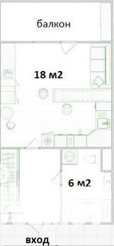 Студия квартира, вторичка, 31м2, 15/25 этаж