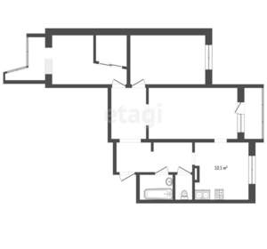 3-к квартира, вторичка, 78м2, 7/12 этаж