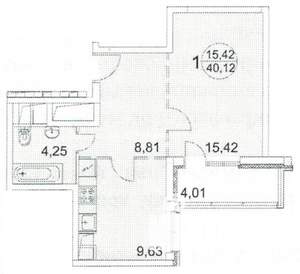 1-к квартира, вторичка, 41м2, 10/11 этаж