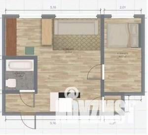 2-к квартира, вторичка, 40м2, 1/4 этаж