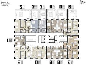 1-к квартира, вторичка, 46м2, 2/25 этаж