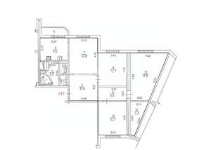 4-к квартира, вторичка, 102м2, 8/25 этаж
