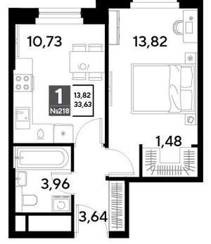 1-к квартира, вторичка, 34м2, 20/25 этаж
