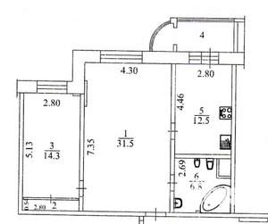 2-к квартира, вторичка, 69м2, 17/17 этаж