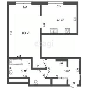 1-к квартира, вторичка, 38м2, 18/26 этаж