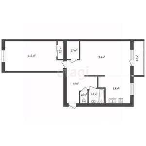 2-к квартира, вторичка, 44м2, 3/5 этаж