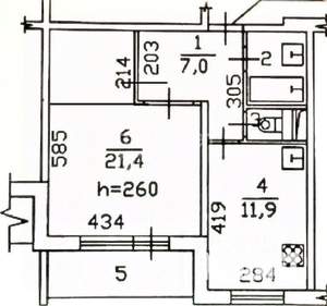 1-к квартира, вторичка, 46м2, 14/17 этаж