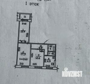 3-к квартира, вторичка, 61м2, 1/9 этаж