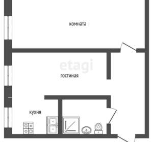 2-к квартира, вторичка, 43м2, 3/5 этаж