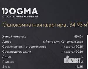 1-к квартира, вторичка, 35м2, 14/25 этаж