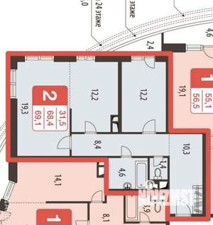 2-к квартира, вторичка, 70м2, 3/27 этаж