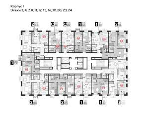 3-к квартира, строящийся дом, 80м2, 23/25 этаж