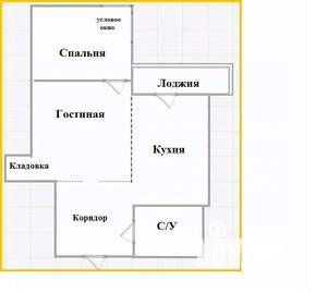 2-к квартира, вторичка, 42м2, 15/25 этаж