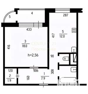 1-к квартира, вторичка, 45м2, 5/17 этаж