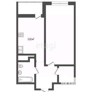 1-к квартира, вторичка, 47м2, 2/25 этаж